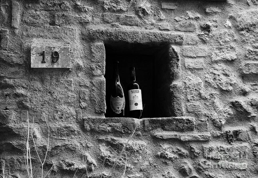 Wine Photograph - Number 19 BW by Mel Steinhauer