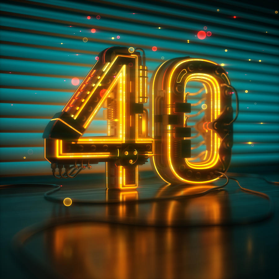 Number 40 glowing Photograph by Maciej Frolow