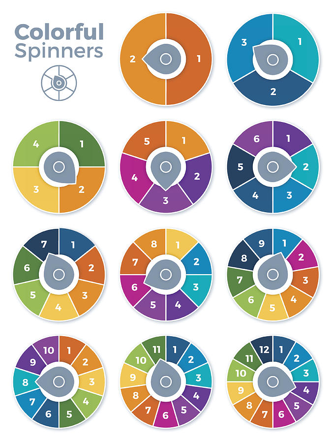 Numbered Spinner Templates Drawing by Filo