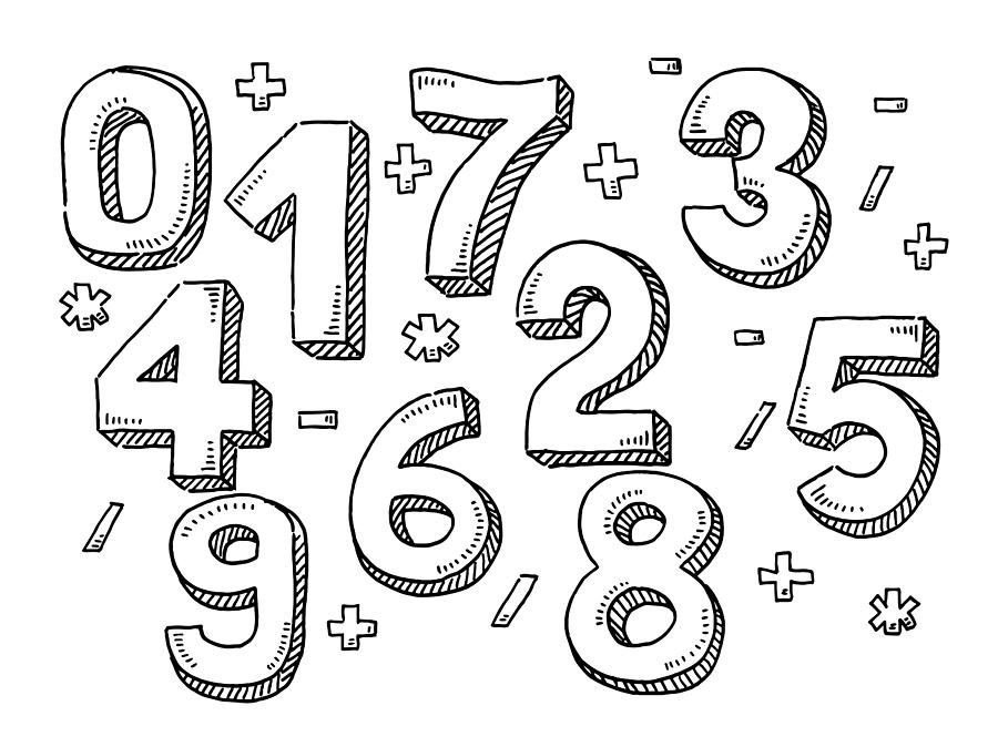 Numbers And Mathematical Symbols Drawing Drawing by FrankRamspott