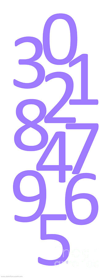 Numbers in Purple Digital Art by Jackie Farnsworth