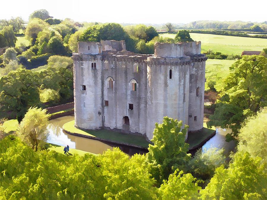 Nunney Castle Painting Photograph by Ron Harpham