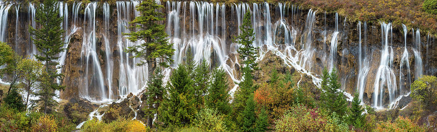 Nuorilang Waterfall. Jiuzhaigou Photograph by Peter Adams
