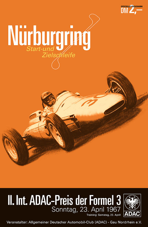 Transportation Digital Art - Nurburgring F3 Grand Prix 1967 by Georgia Clare