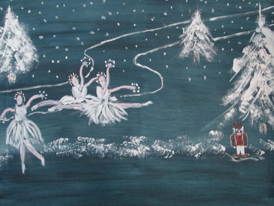 Nutcrackers Dance Of The Snowflakes Painting by Sharyn Winters