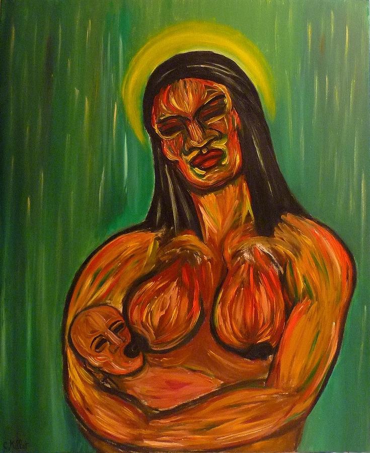 Mother Painting - Nutritive Holy Mother by Cindy MILLET Mother Painting - Nutritive Holy Mother by Cindy MILLET