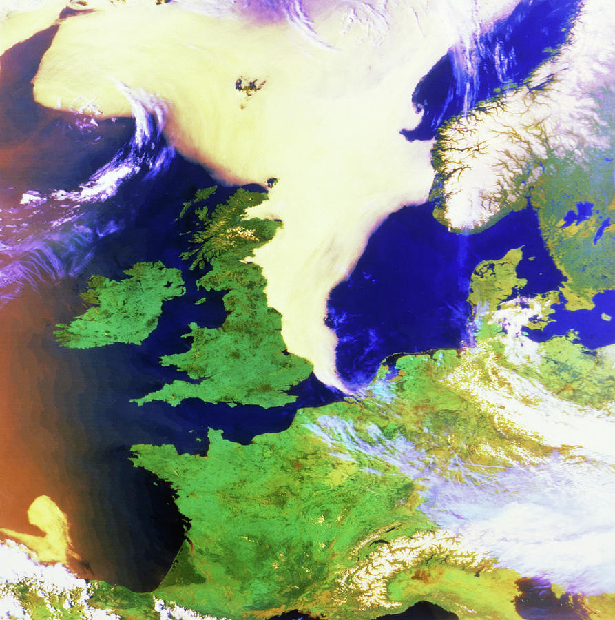 Nw Europe Photograph by Nrsc Ltd/science Photo Library