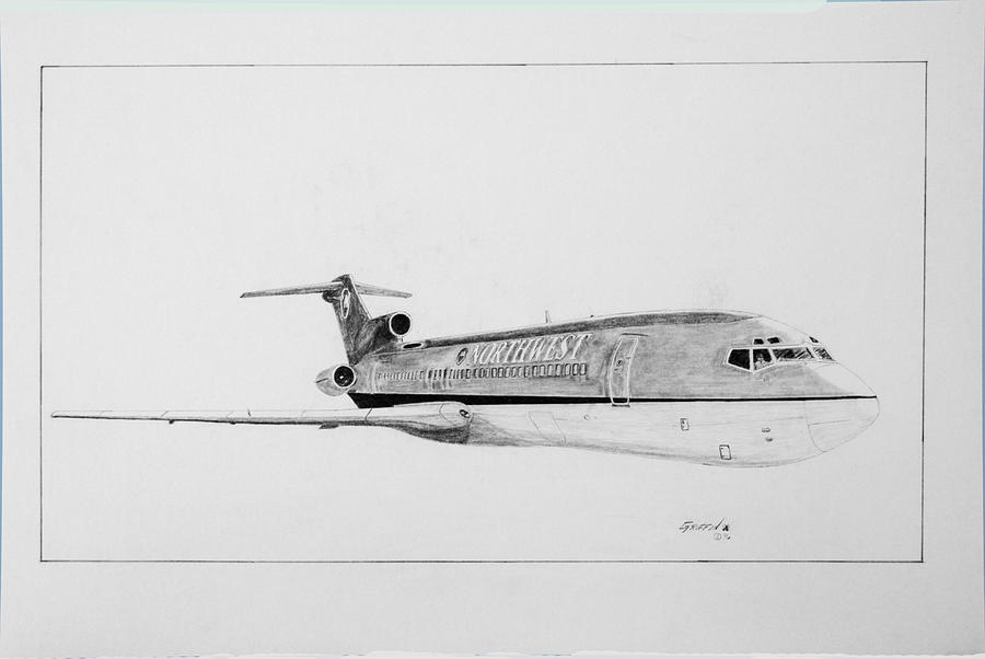 NWA  Boeing 727 Digital Art by J Griff Griffin