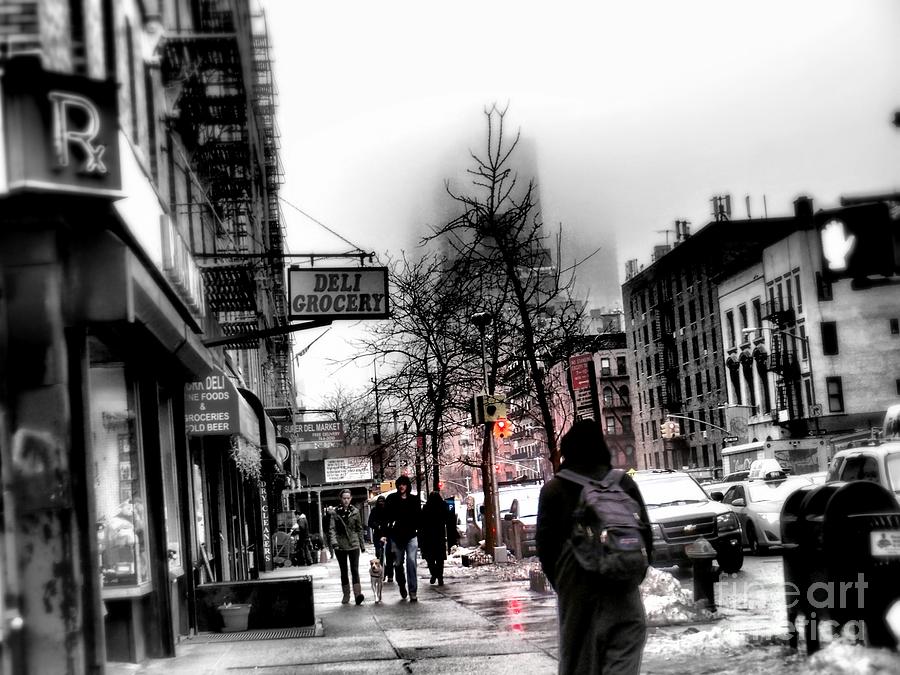 NY in Winter - Upper East Side - selective color Photograph by Miriam Danar