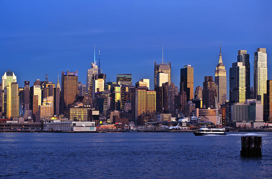 NY Skyline at Twilight Photograph by Mitchell R Grosky