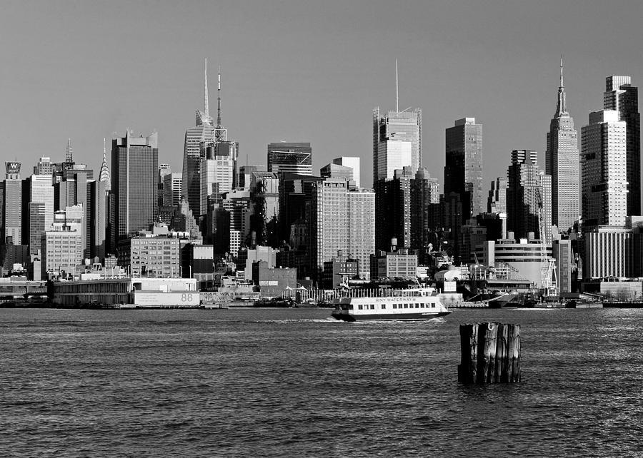 NY Skyline in Black and White Photograph by Mitchell R Grosky