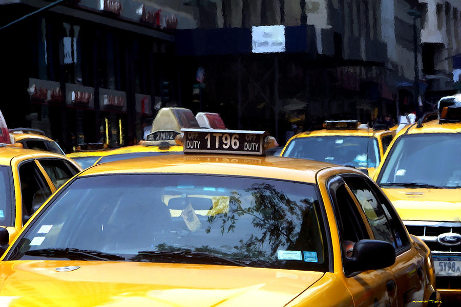 Arte Urbano Digital Art - NY Streets - Yellow Cabs 2 by Gabriel T Toro
