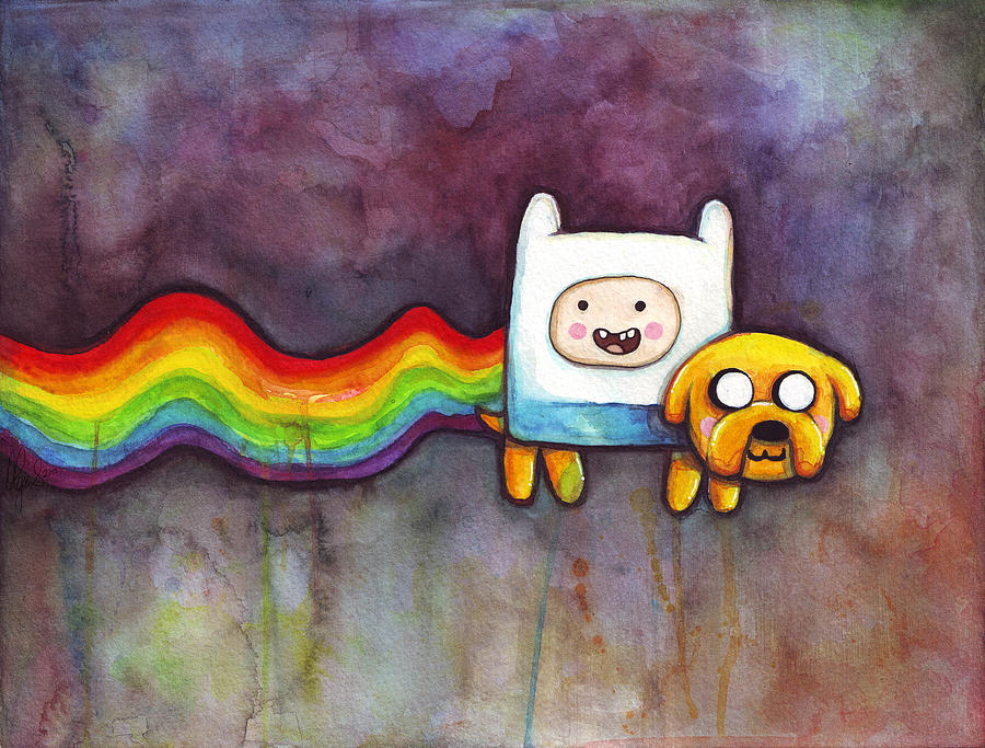 Nyan Time Painting by Olga Shvartsur