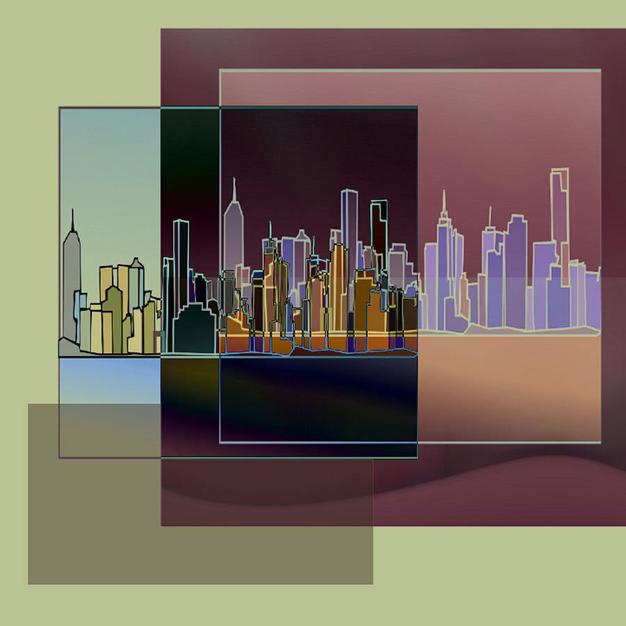 NYC Abstract-3 Digital Art by Nina Bradica
