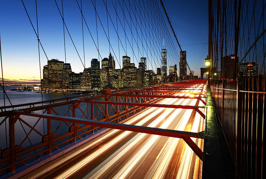 Architecture Photograph - NYC Brooklyn Bridge by Nina Papiorek