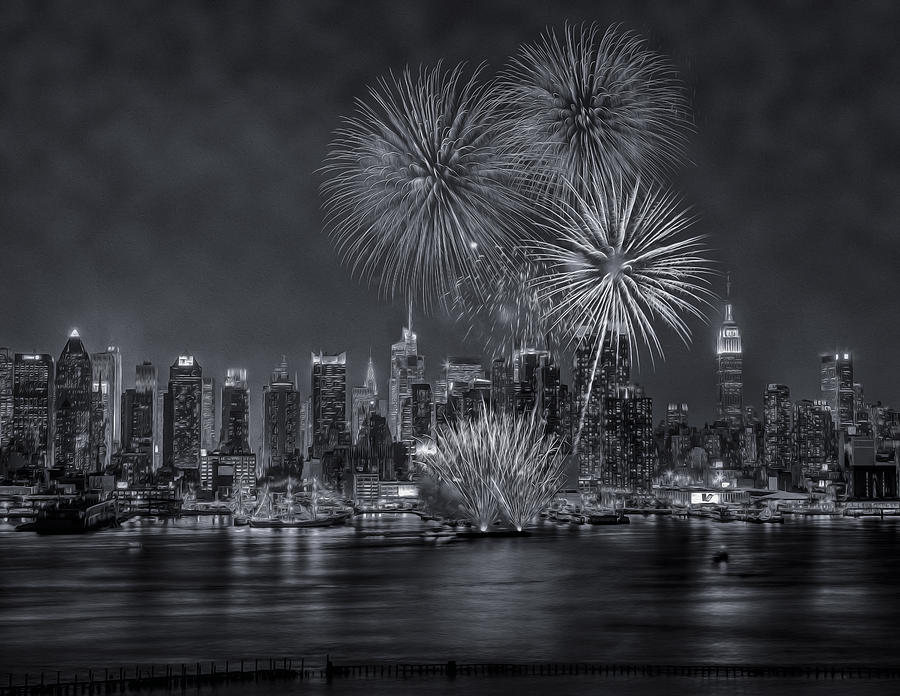 New York City Photograph - NYC Celebrate Fleet Week BW by Susan Candelario