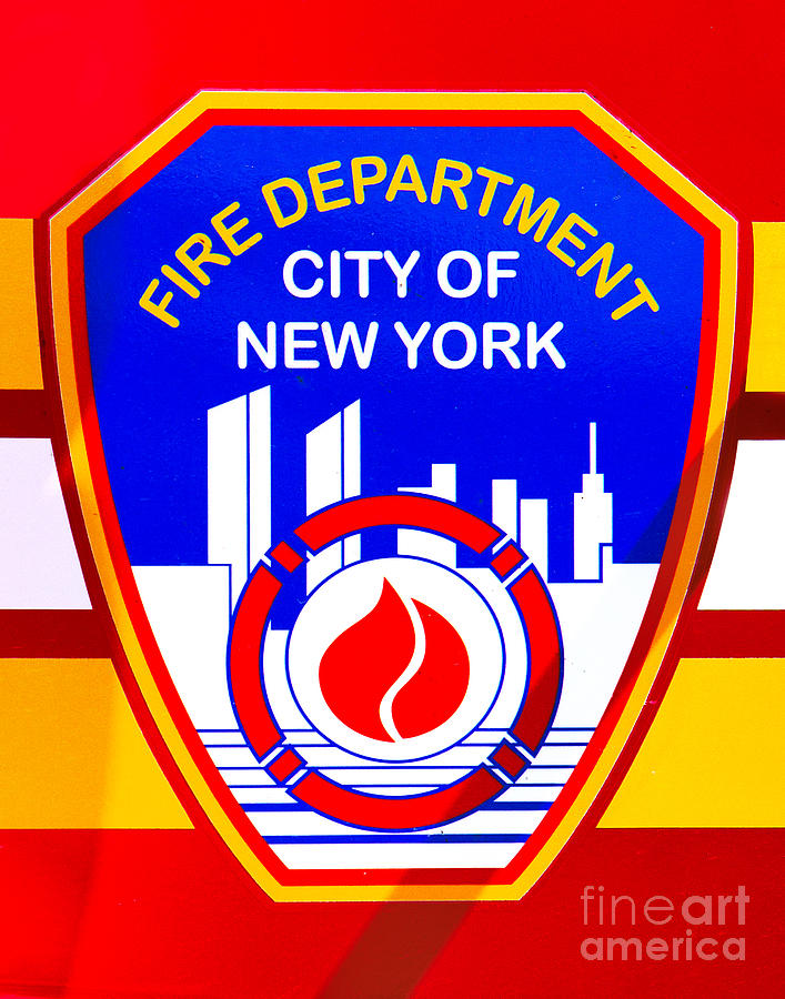 NYC Fire Dept Logo Photograph by Jerry Fornarotto