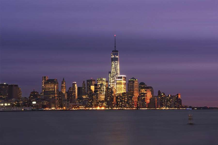 Sunset Photograph - NYC lights by Ryan Crane