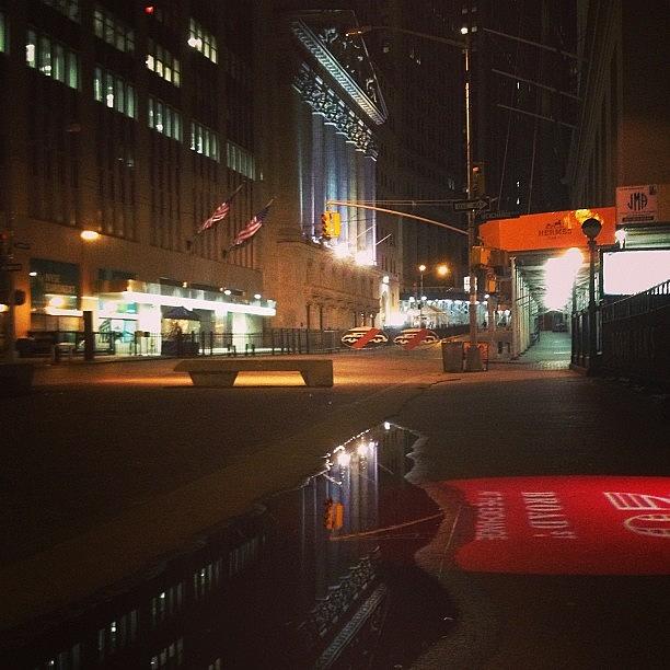 New York City Photograph - #nyc #puddlegram #nystockexchange by Ece Erduran
