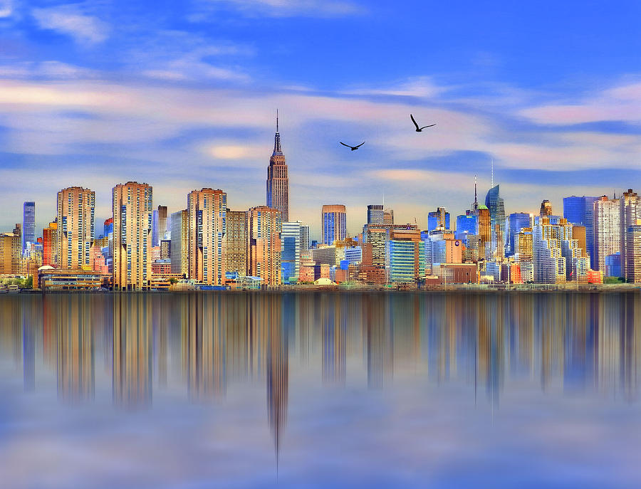 Skyscraper Digital Art - NYC Reflections by Nina Bradica