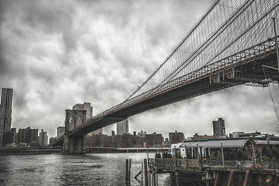 Brooklyn Bridge Photograph - Nyc Skyline And Brooklyn Bridge by Franckreporter