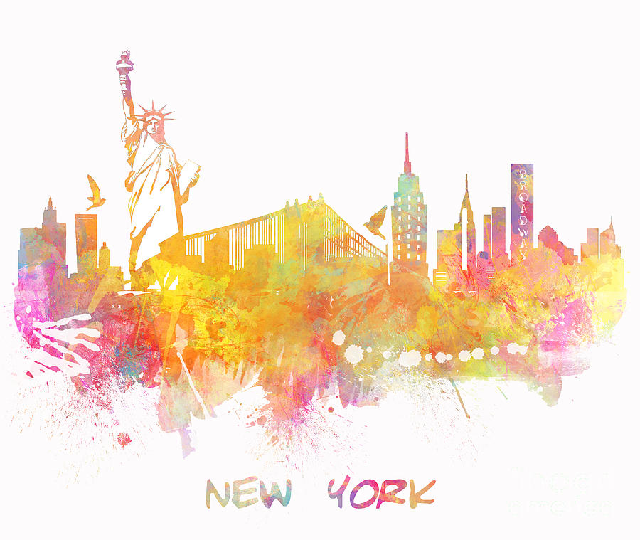 Nyc Skyline Digital Art by Justyna JBJart