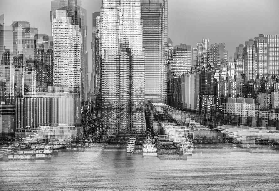 NYC Skyline Shapes BW Photograph by Susan Candelario