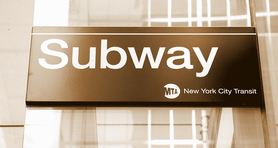 NYC Subway Sign Photograph by Valentino Visentini
