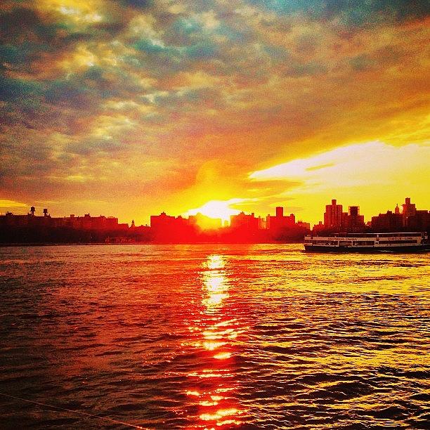 Sunset Photograph - NYC Sunset by Mike Heslin