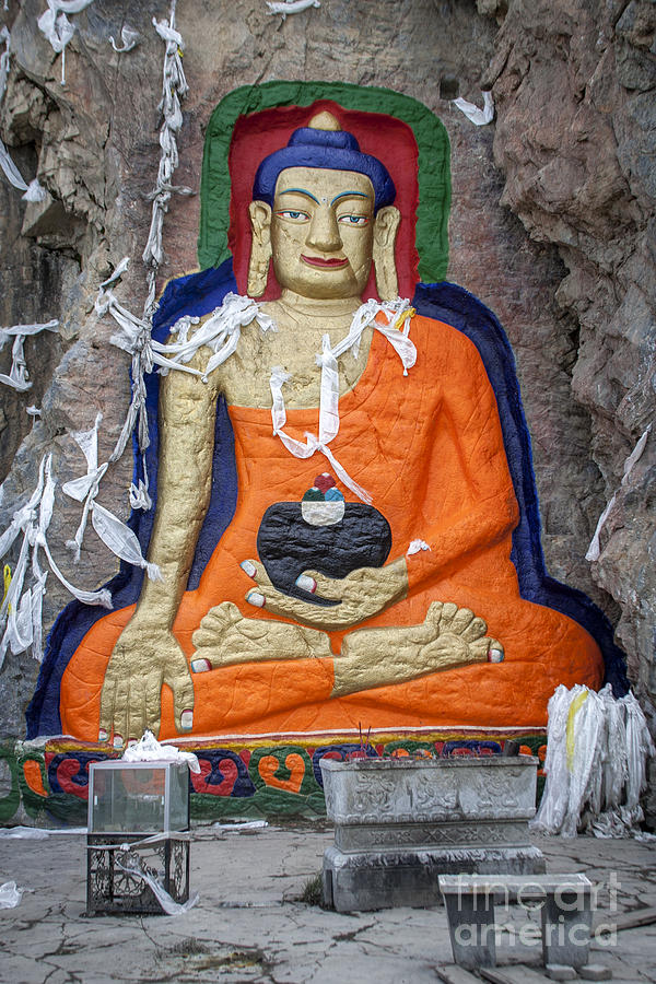 Buddha Photograph - Nyetang Great Buddha by Hitendra SINKAR