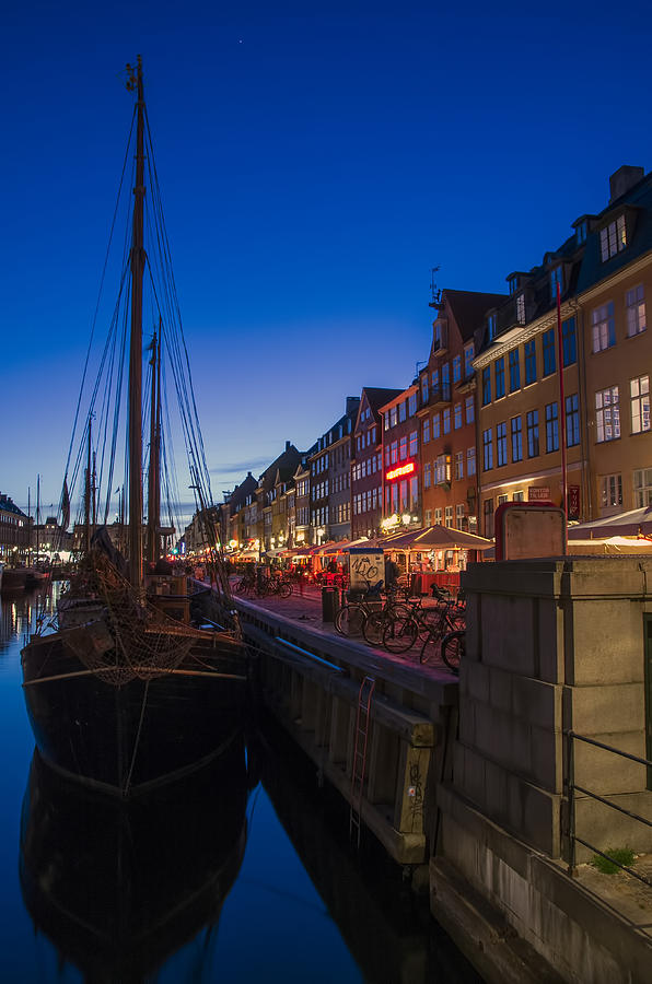 Boats Photograph - Nyhavn By Night Part 3 by Ross G Strachan Boats Photograph - Nyhavn By Night Part 3 by Ross G Strachan