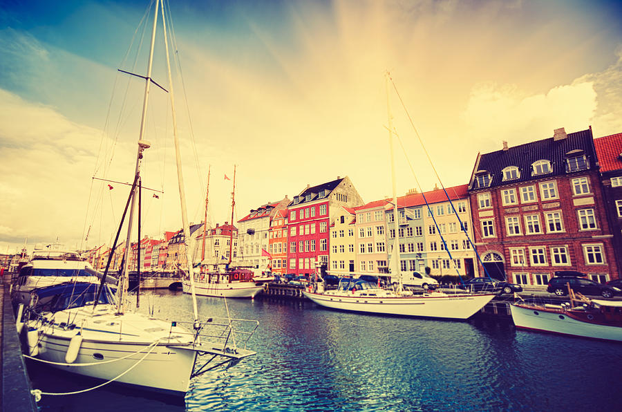 Nyhavn Harbour In Copenhagen At During Photograph by Franckreporter