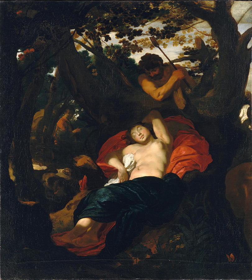 Nymph and Shepherd Painting by Johann Liss