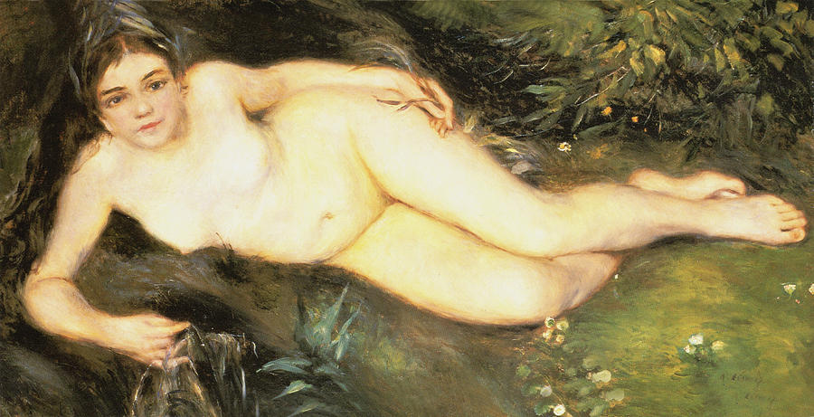 Nymph At The Stream Digital Art by Pierre Auguste Renoir