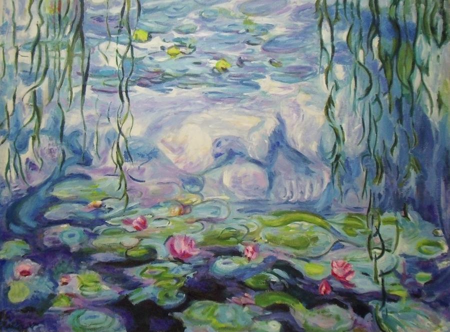 Nympheas apres Monet Painting by Nicolas Bouteneff