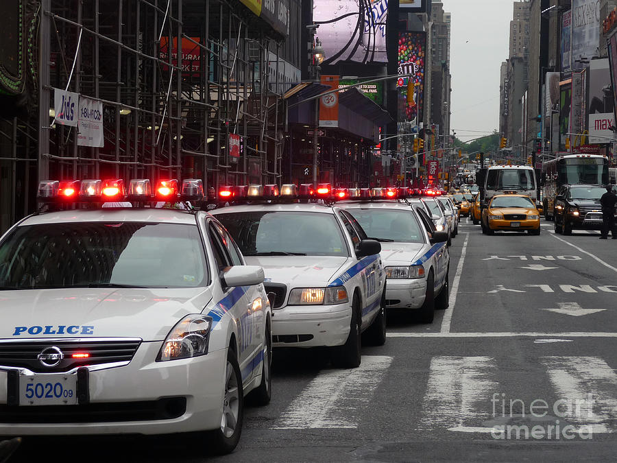 NYPD convoy Photograph by Steven Spak