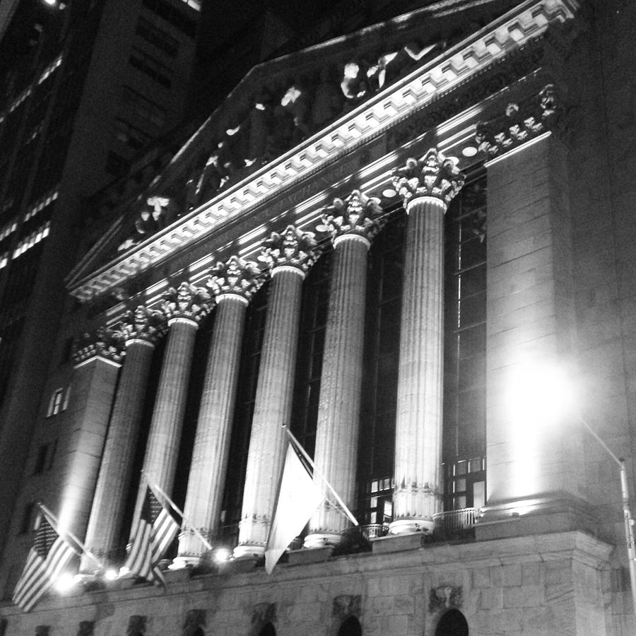 Nyse Photograph - NYSE Night Time Lights by Anthony Cavallaro
