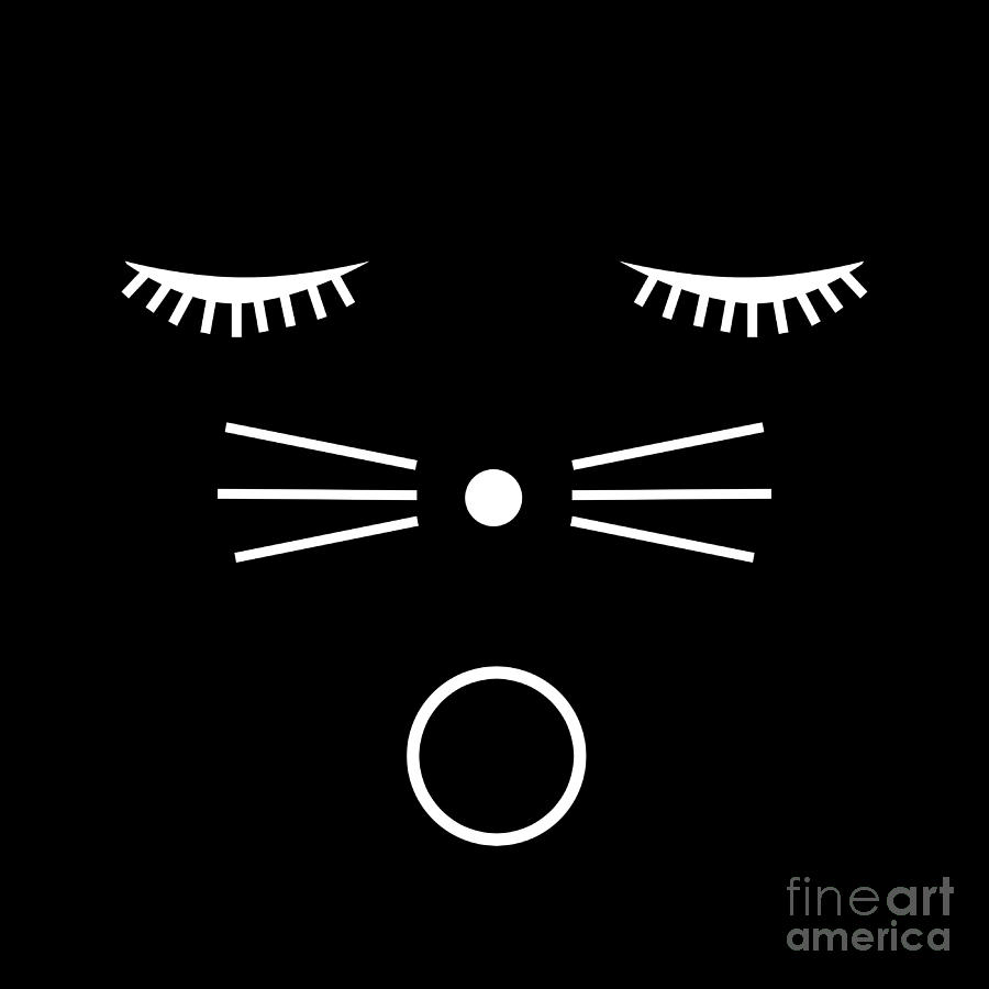 Abstract Digital Art - O Cat Black by Henrik Lehnerer