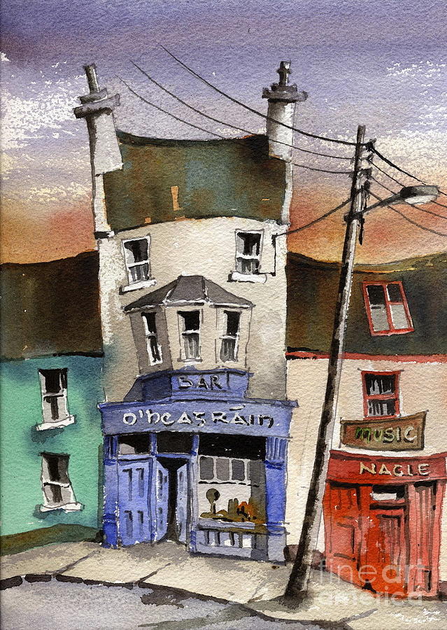 O Heagrain Pub, viewed 21,339 times Painting by Val Byrne