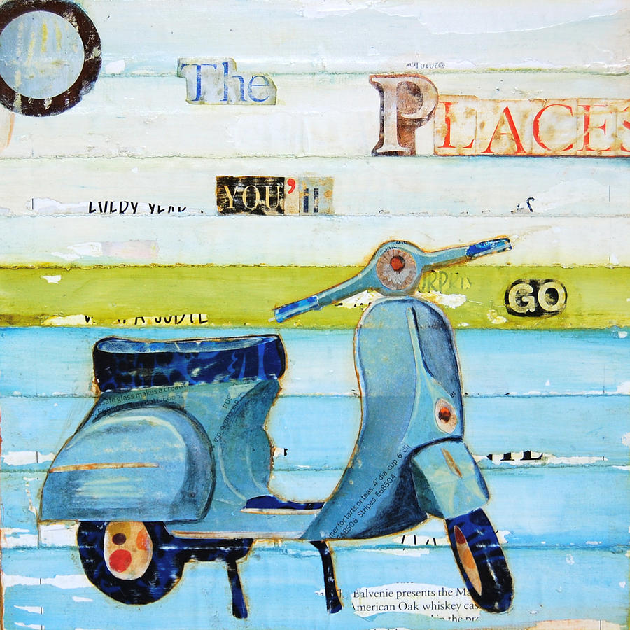 Vintage Mixed Media - O The Places Youll Go by Danny Phillips
