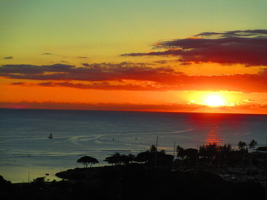 Beach Photograph - Oahu Sunset by Elaine Haakenson