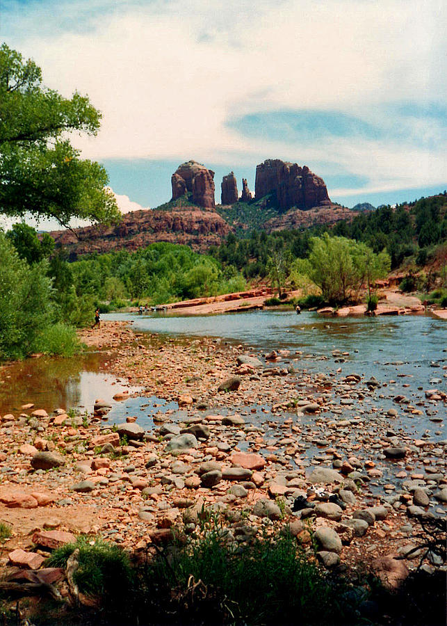 Oak Creek and Cathedral Rock 1993 Photograph by Connie Fox