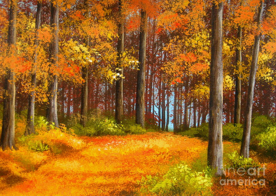 Nature Painting - Oak  Grove by Shasta Eone