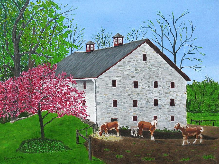 Oak Hall Barn Painting by Barb Pennypacker