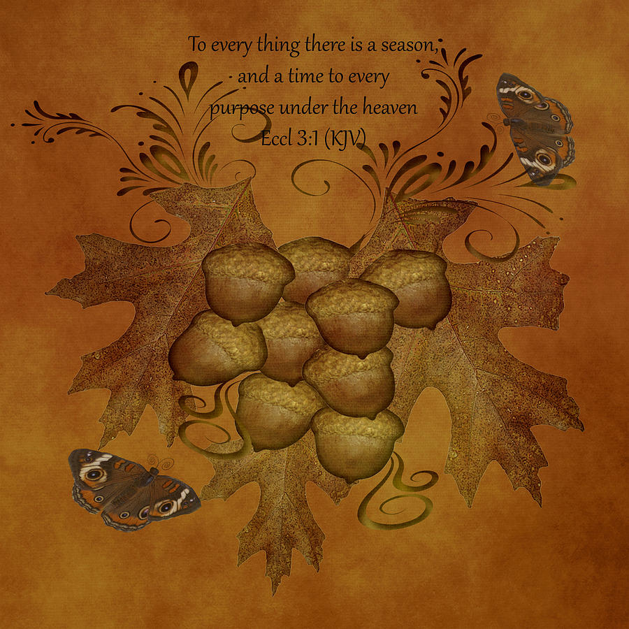 Oak Leaves and Acorns Digital Art by TnBackroadsPhotos 
