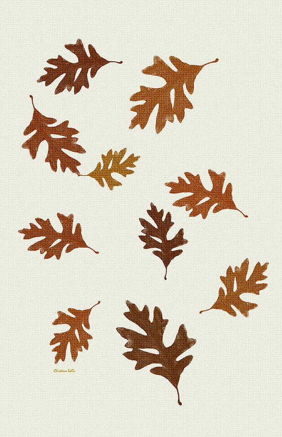 Fall Mixed Media - Oak Leaves Art by Christina Rollo