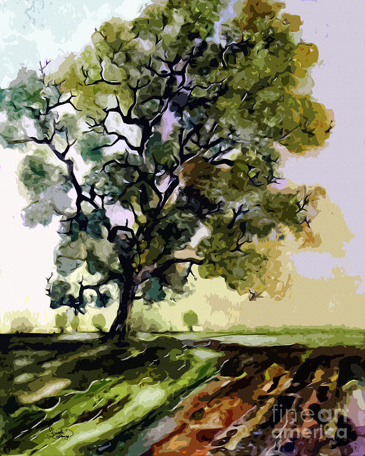 Oak Tree in Late Summer Painting by Ginette Callaway