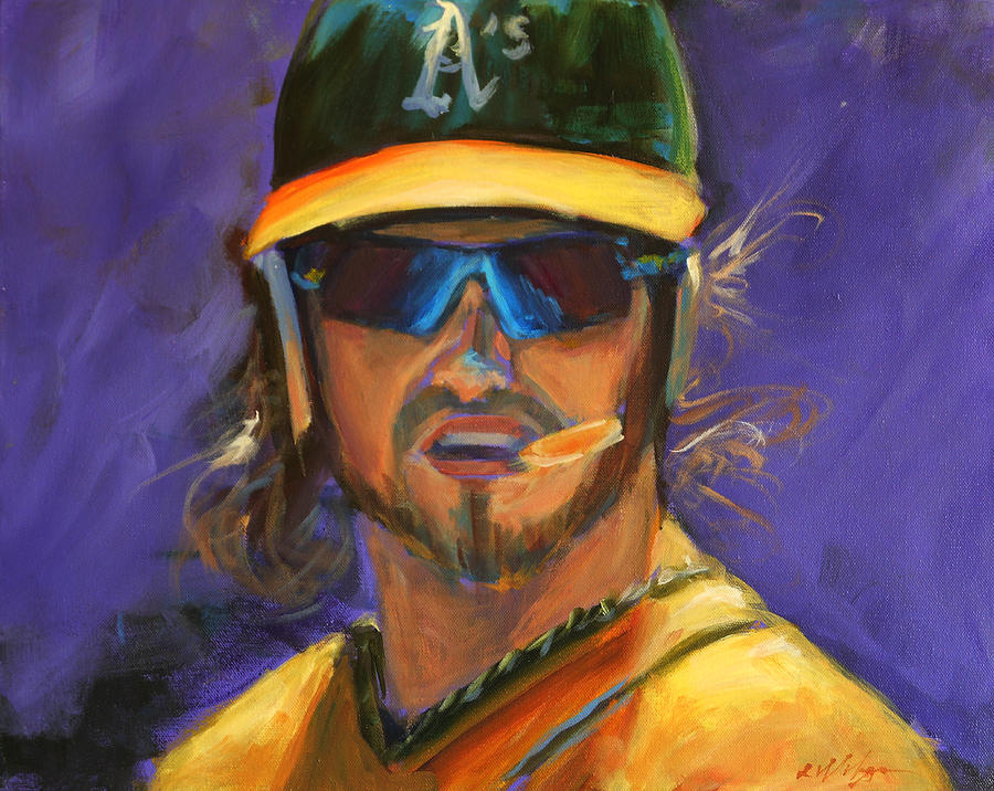 Oakland Athletics Painting - Oakland Athletics Josh Reddick by Angie Villegas