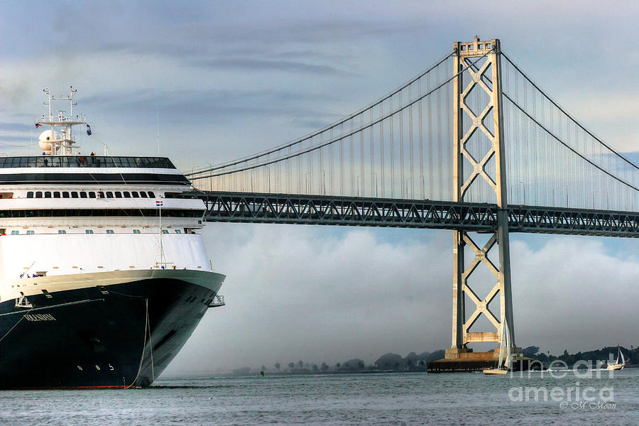 Oakland Bay Bridge with Ship Photograph by Tap On Photo