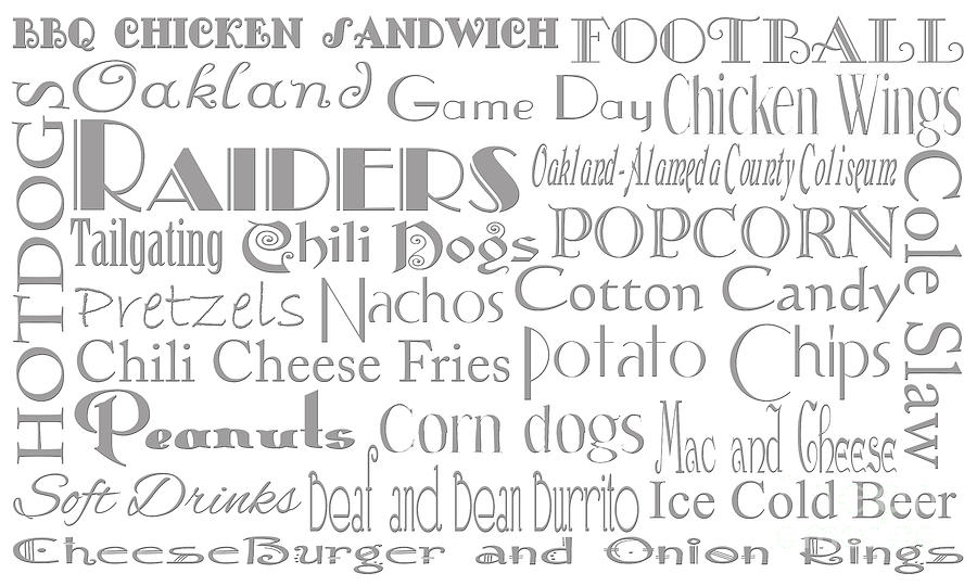 Oakland Raiders Game Day Food 1 Digital Art by Andee Design
